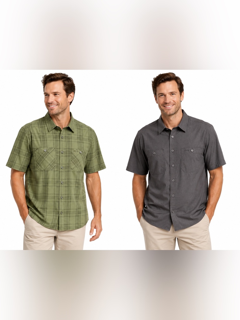 Orvis Men’s Medium Short Sleeve Button Up‎ Shirt Lot of 2 Outdoor Travel Casual